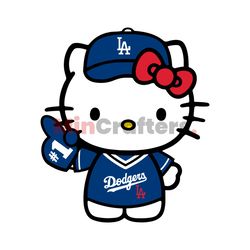cute hello kitty baseball la dodgers svg