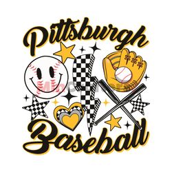 vintage pittsburgh pirates baseball game day svg