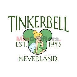 tinkerbell est 1953 neverland mickey ear disney svg