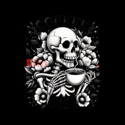 skull coffee sublimation design png