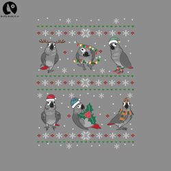 ugly christmas pattern african grey parrotugly christmas sweater png