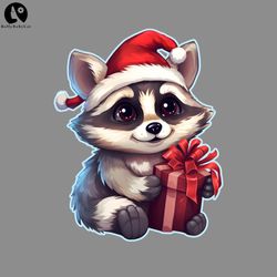 christmas gift cute raccoon png christmas