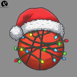 christmas basketball  santa hat string lights basket ball sport fanssport png basketball png download