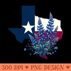 texas wildflowers texas flag with bluebonnets - png downloadable resources