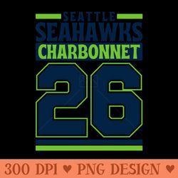 seattle seahawks charbonnet 26 edition - png designs