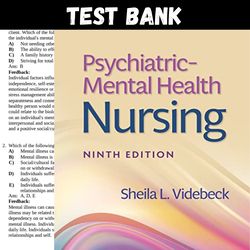 latest 2023 psychiatric mental health nursing 9th edition by videbeck test bank |  all chapters