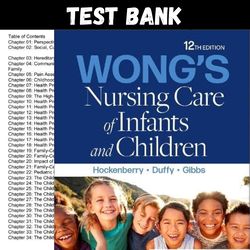 latest 2023 wongs nursing care of infants and children, 12th edition hockenberry test bank |  all chapters