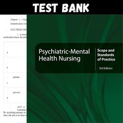 latest 2024 psychiatric mental health nursing scope and standards of practice 3rd edition test bank | all chapters