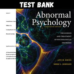 latest 2024 abnormal psychology 14th edition kring test bank | all chapters