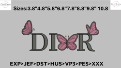 dior butterfly embroidery file