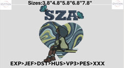 sza heart embroidery file