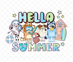 blue dogs hello summer png, blue dogs brother svg, dogs png, dogs svg, dogs family svg, dogs sublimation png