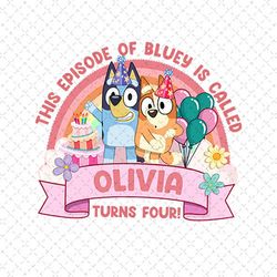 personalized bluey birthday png, the episode of bluey is called png, bluey bingo family, birthday girl, birthday boy