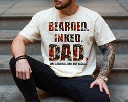 bearded inked dad normal more badass png, fathers day png, instant digital download transparent sublimation clipart desi
