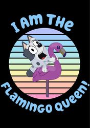 bluey muffin svg png - i'm the flamingo queen svg