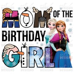 frozen mom of the birthday girl clipart elements, letters set, elsa anna sublimate bday party, png, family matching