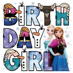 frozen birthday girl clipart elements, letters set, elsa anna sublimate bday party, png, family matching