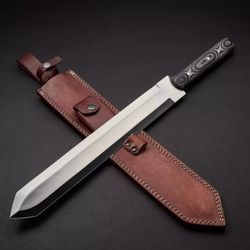 custom handmade d2 steel dagger short sword with beautiful micarta handle