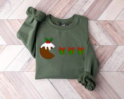 Christmas Pudding Sweatshirt,Cute Christmas Sweatshirt for Women,Christmas Gift,New Year Tshirt,Holiday Sweaters,Winter