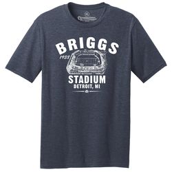 throwbackmax briggs stadium 1938 football classic cut, premium tri-blend tee shirt - past home of your detroit lions - n