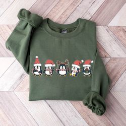 Christmas Penguin Sweatshirt, North Pole Sweatshirt, Funny Christmas Animals Sweater, Womens Holiday Sweatshirt, Winter
