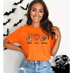 peace love football shirt, cute fall shirt, women fall shirt, women football shirt, football mom shirt, football mama sh