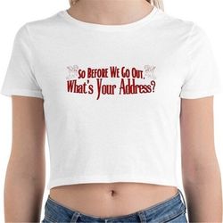 lana lyric crop top for women! before we go out, whats your address lana del rey national anthem song t-shirt tee classi