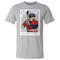 Trevor Story Men's Cotton T-Shirt - Boston Baseball Trevor Story Boston Card WHT
