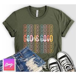 god is good all the time shirt, retro style , religious shirts for women, christian t-shirts, christian mom gift, gift f