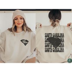 South Carolina Sweatshirt | Women South Carolina Crewneck | Vintage Distressed South Carolina Home State Sweater | Retro