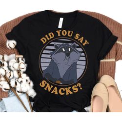 Retro Meeko Raccoon Did You Say Snacks Shirt | Pocahontas Disney T-shirt | Magic Kingdom Park Tee | Disneyland Trip Outf