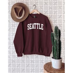 seattle college sweatshirt, college unisex crewneck sweater, seattle sweatshirt, washington sweatshirt, usa sweater, sea