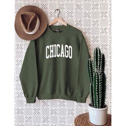 chicago college sweatshirt, college unisex crewneck sweater, sweatshirt, chicago sweatshirt, usa sweater, chicago