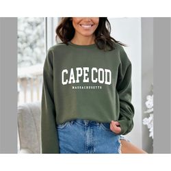 cape cod sweatshirt, trendy preppy sweatshirt, aesthetic college crewneck, oversized minimalist sweater, cape cod bachel