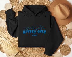 gritty city detroit football skyline shirt