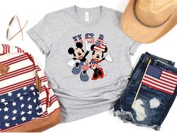 4th of july disney shirt, usa flag disney mickey&minnie shirt, mickey minnie matching family 4th of july t-shirt, 4th of