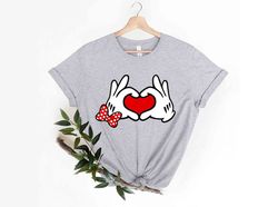 mickey mouse heart hands t-shirt, cute disney trip shirt, family vacation 2024 shirt, disney couple matching shirt, cute