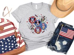 disney 4th of july shirt, mickey and friends independence day shirt, disney patriotic, disney flowers 4th of july, disne