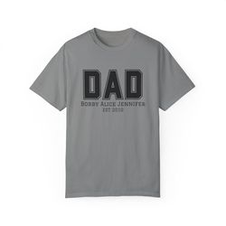 personalized father's day t-shirt | custom dad shirt with children's names | dad t-shirt