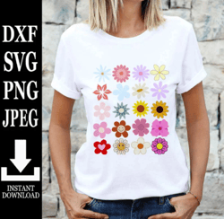 wildflowers svg bundle, big bundle svg file for cricut, - digital download black friday