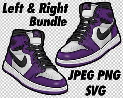 air jordan 1 court purple in jpeg png svg digital sneaker art