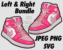 air jordan 1 mid medium soft pink in jpeg png svg digital sneaker art
