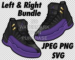 air jordan 12 field purple in jpeg png svg digital sneaker art