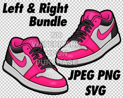 air jordan 1 low fierce pink in jpeg png svg digital sneaker art