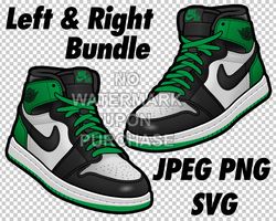 air jordan 1 lucky green in jpeg png svg digital sneaker art