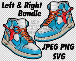 air jordan 1 off white unc in jpeg png svg digital sneaker art