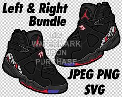 air jordan 8 playoffs in jpeg png svg digital sneaker art