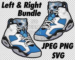 air jordan 6 white unc in jpeg png svg digital sneaker art