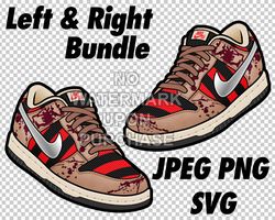 dunk low freddy kruegger in jpeg png svg digital sneaker art