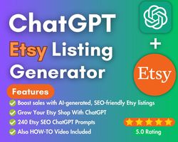 chatgpt etsy listing generator | maximize your etsy sales w ai | save time and improve your etsy search rankings